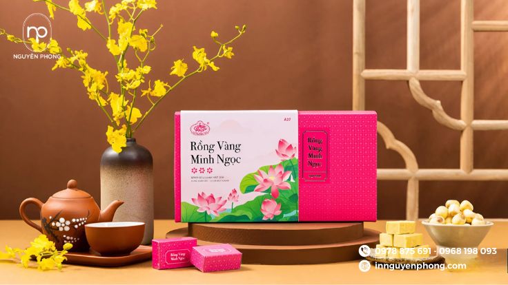 in tem nhãn bánh đậu xanh bắt mắt